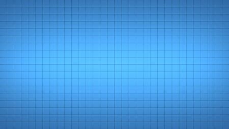 3d render simple straight illustration of squares. Geometric abstract background of blue color. Tile wallpaperの写真素材