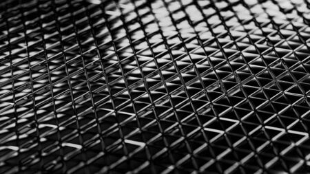 Metallic black background isometry. Wallpaper precious materials. The surface of the triangles. Illustration 3d visualizationの写真素材