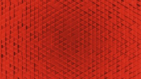 Background made of red plastic triangles. background. Illustration 3d visualizationの写真素材