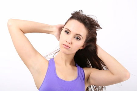 Beauty Girl portrait with long Hair. Beautiful Brunette Woman with Blowing Healthy Hair. Natural Beautyの写真素材