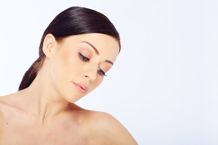 woman with a beauty face in studioの写真素材