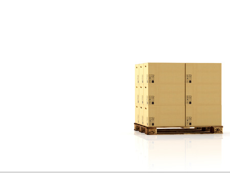 A stack of moving boxes. 3d renderingの写真素材
