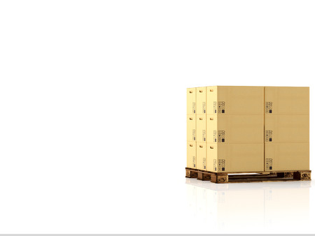A stack of moving boxes. 3d renderingの写真素材