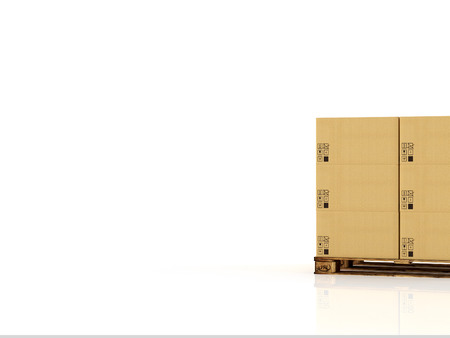 A stack of moving boxes. 3d renderingの写真素材