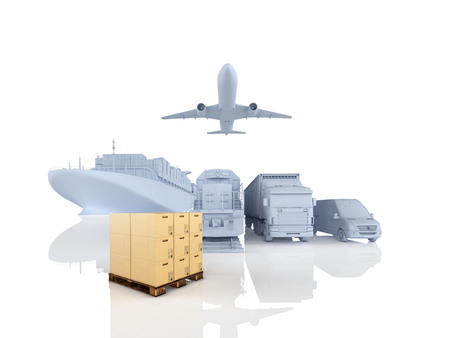 different types of cargo for carriage. 3d renderingの写真素材