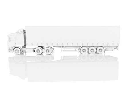 a truck with a container. 3d renderingの写真素材
