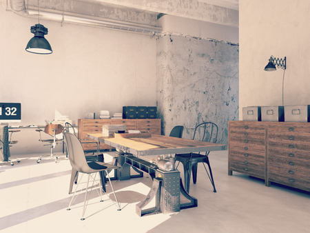 Interior design of  modern Living room with a table. 3d renderingの写真素材