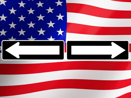 Election 2016, signs with american flag on background. 3d renderingの写真素材