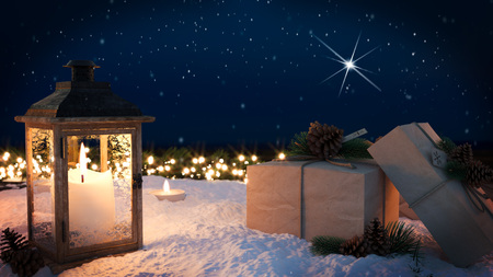 beautiful christmas background. 3d renderingの写真素材