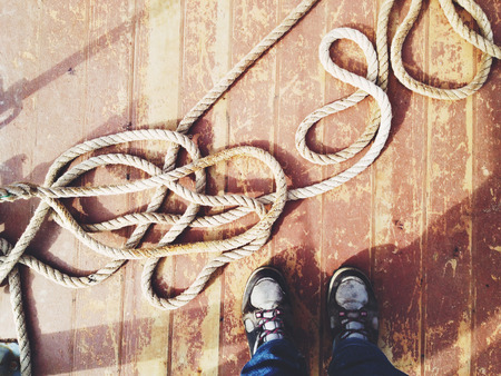 On the boatの写真素材