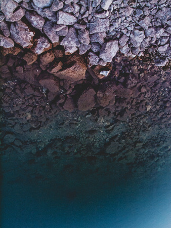 Rocky shore of Black Lake, Durmitor, Montenegroの写真素材