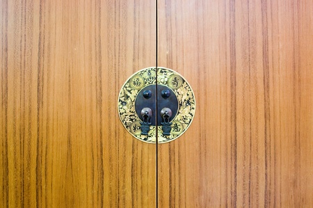Wooden chinese cabinet doorの写真素材