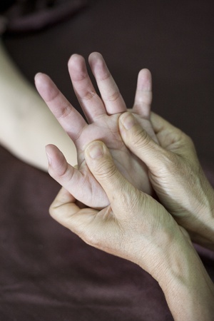 Hand Thai massage in the day spaの写真素材