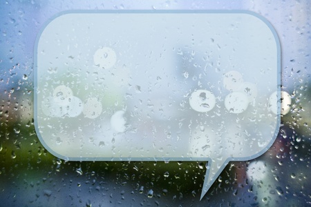 Water drops on mirror background with quote space
