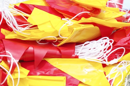 red and yellow flag paperの写真素材