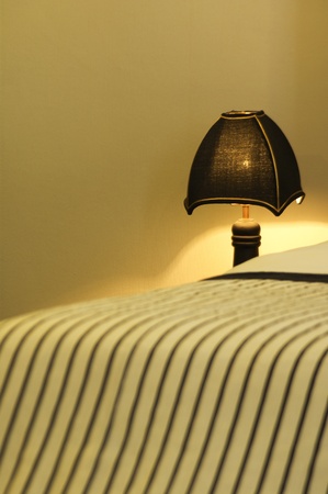 Vintage lamp in bedroomの写真素材