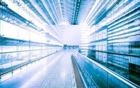 Abstract modern architecture in blueのeditorial素材