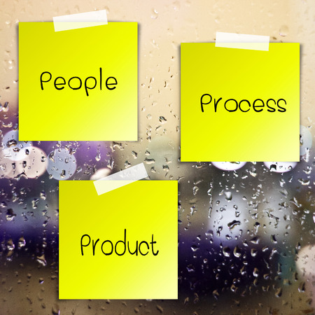 Life process sticky paper on glass with drops water backgroundの写真素材