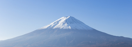 Panorama of Mt  Fuji view from Kawaguchi-ko lake  Yamanashi  Japan