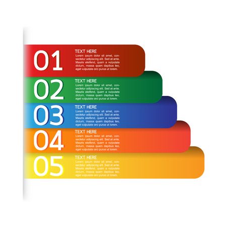 Vector progress icons for five steps or optionsのイラスト素材