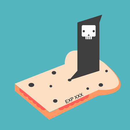 Death expire food on breadのイラスト素材