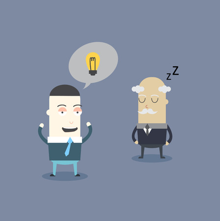 Young business man talking with bossのイラスト素材