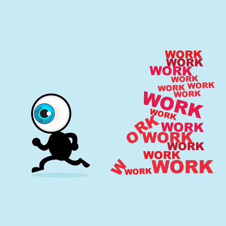 The blue eye escape for many workのイラスト素材
