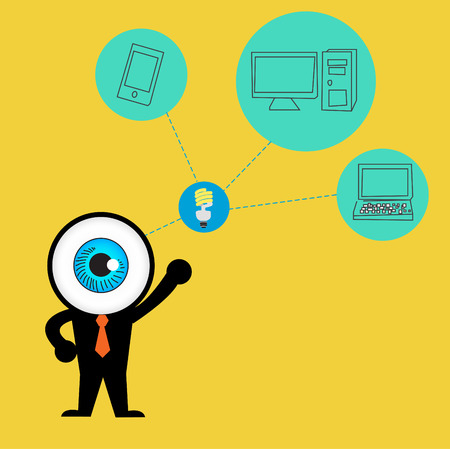 The blue eye get idea to cloud concept computingのイラスト素材