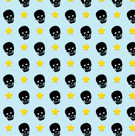 Skull rock star pattern background. のイラスト素材