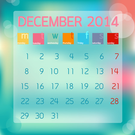 Calendar December 2014, Flat style background, illustrationのイラスト素材