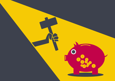  Robber coin bank conceptualのイラスト素材