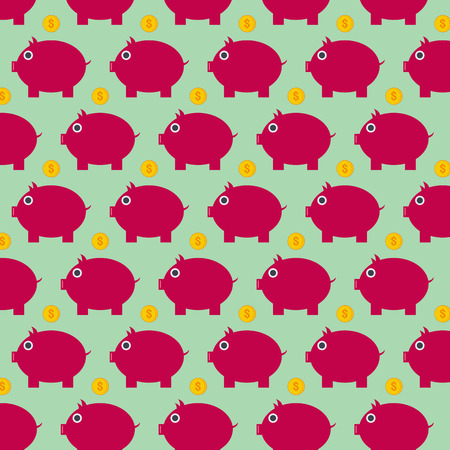 Pig bank patterns backgroundのイラスト素材