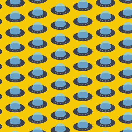 UFO planet pattern backgroundのイラスト素材
