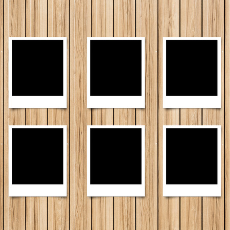 photo frame on wood background