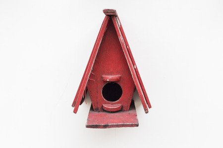 Bird's nest made by wood on white background