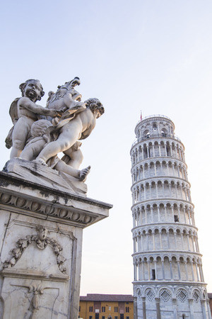Pisa tower with blue sky. Pisa, Italyの写真素材
