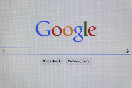 THAILAND - SEPTEMBER 2, 2014: Google search first landing page view on web browser.