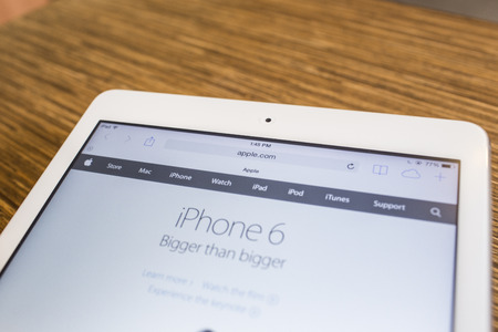CHIANG MAI, THAILAND - September 17, 2014: Apple Computers website with the newly launched smart...