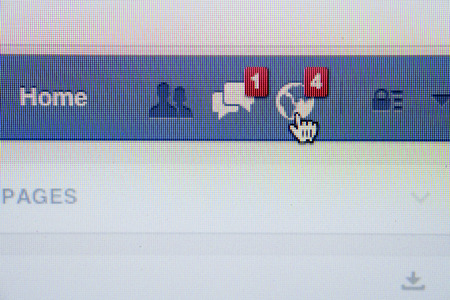 CHIANG MAI, THAILAND - OCTOBER 01, 2014: Facebook page friend message feed on browser.のeditorial素材