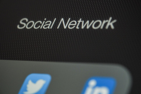 CHIANG MAI, THAILAND - OCTOBER 03, 2014: All of popular social media icons on Apple ipad Air device screen.のeditorial素材