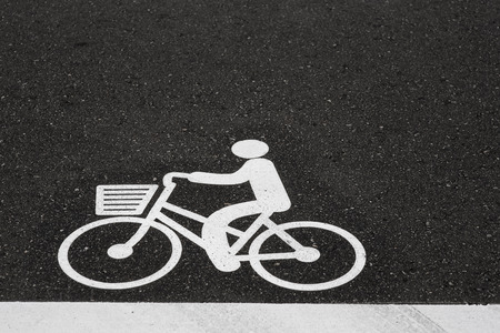 Bike sign on the road.の写真素材