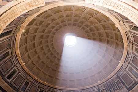 ROME, ITALY - JUNE 08: Pantheon in Rome, Italy at June 08, 2014. Pantheon was built as a temple to all the gods of ancient Rome, and rebuilt by the emperor Hadrian about 126 AD.のeditorial素材