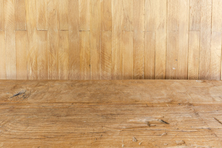 Wood background wall with wood floors