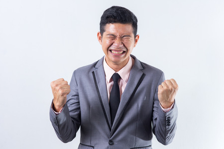 Happy business man success in life.の写真素材