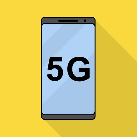 Smartphone 5g vector illustration in flat style. High speed network.のイラスト素材