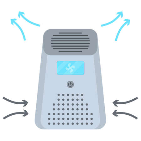 Air purifier vector illustration in flat style on isolated white background.のイラスト素材