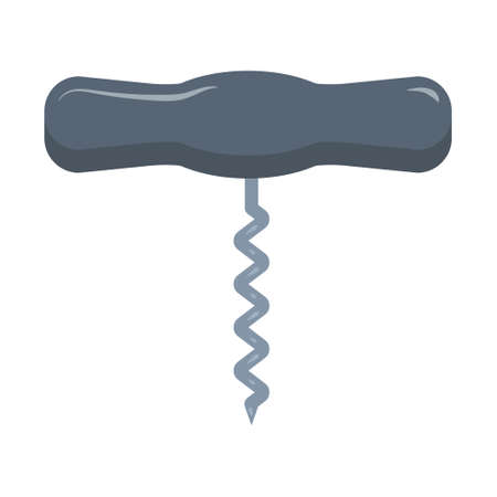 Gray corkscrew. Vector illustration in flat style on white isolated background.のイラスト素材