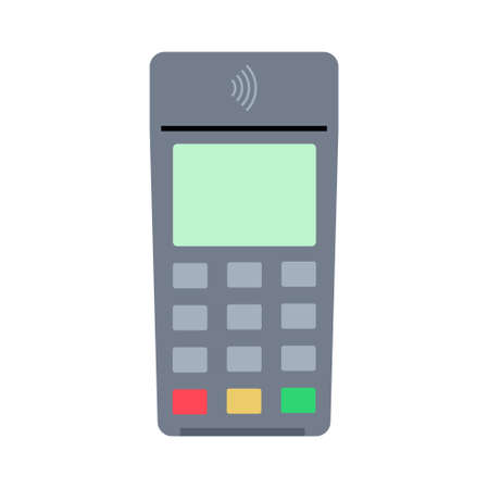 Pos terminal icon. Vector illustration in flat style on white isolated background.のイラスト素材