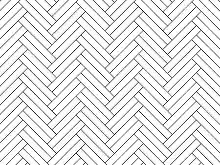 Herringbone floor. Diagonal texture. Black and white pattern. Vector illustration.のイラスト素材