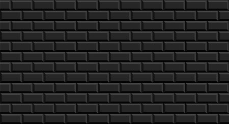 tile background. Black brick wall pattern for kitchen and bathroom. Vector illustration.のイラスト素材
